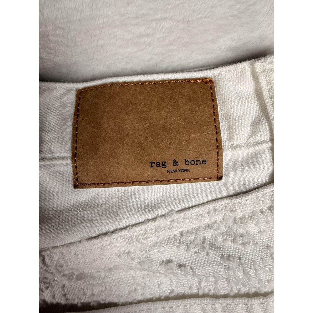 Rag & Bone Skirt Womens 28 White Tweed Denim Wrap Mini Fringe Hem Layered - Picture 5 of 10